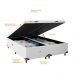 Baú Box Queen Bipartido - 44x158x198cm - Couro Branco