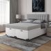 Baú Box Queen Bipartido - 44x158x198cm - Couro Branco