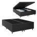 Baú Box Queen Bipartido - 44x158x198cm - Couro Preto