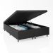 Baú Box Queen Bipartido - 44x158x198cm - Couro Preto