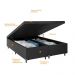 Baú Box Queen Bipartido - 44x158x198cm - Couro Preto