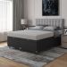 Baú Box Queen Bipartido - 44x158x198cm - Couro Preto