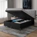 Baú Box Queen Bipartido - 44x158x198cm - Suede Preto