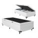 Baú Box Solteiro - 44x88x188cm - Couro Branco
