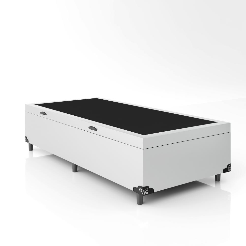 Baú Box Solteiro - 44x88x188cm - Couro Branco