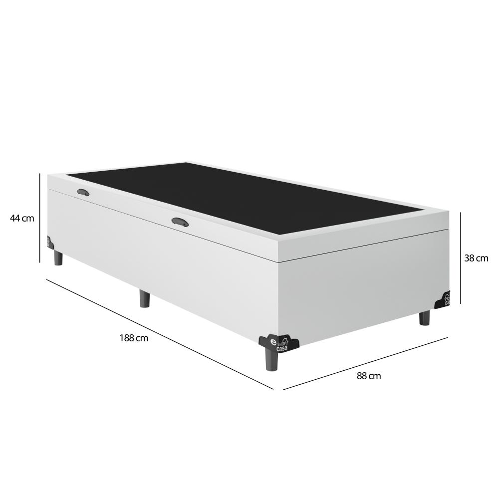 Baú Box Solteiro - 44x88x188cm - Couro Branco
