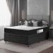 Cama Box Baú Casal + Colchão D33 One Face - 61x138x188cm - Couro Preto