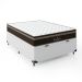 Cama Box Baú Casal + Colchão Paris Molas Ensacadas Pocket - 66x138x188cm - Couro Branco