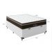 Cama Box Baú Casal + Colchão Paris Molas Ensacadas Pocket - 66x138x188cm - Couro Branco