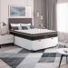 Cama Box Baú Casal + Colchão Paris Molas Ensacadas Pocket - 66x138x188cm - Couro Branco