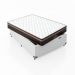 Cama Box Baú Casal + Colchão Paris Molas Ensacadas Pocket - 66x138x188cm - Couro Branco