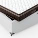 Cama Box Baú Casal + Colchão Paris Molas Ensacadas Pocket - 66x138x188cm - Couro Branco