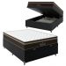 Cama Box Baú Casal + Colchão Paris Molas Ensacadas Pocket - 66x138x188cm - Couro Preto