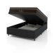 Cama Box Baú Casal + Colchão Paris Molas Ensacadas Pocket - 66x138x188cm - Couro Preto