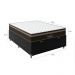 Cama Box Baú Casal + Colchão Paris Molas Ensacadas Pocket - 66x138x188cm - Couro Preto