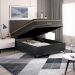 Cama Box Baú Casal + Colchão Paris Molas Ensacadas Pocket - 66x138x188cm - Couro Preto