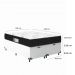 Cama Box Baú Casal Bipartido + Colchão D33 One Face - 61x138x188cm - Couro Branco