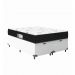 Cama Box Baú Casal Bipartido + Colchão D33 One Face - 61x138x188cm - Couro Branco