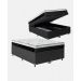 Cama Box Baú Casal Bipartido + Colchão D33 One Face - 61x138x188cm - Couro Preto