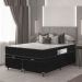Cama Box Baú Casal Bipartido + Colchão D33 One Face - 61x138x188cm - Suede Preto
