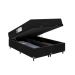Cama Box Baú Casal Bipartido + Colchão D33 One Face - 61x138x188cm - Suede Preto