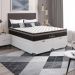 Cama Box Baú Casal Bipartido + Colchão Paris Molas Ensacadas Pocket - 66x138x188cm - Couro Branco