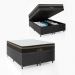 Cama Box Baú Casal Bipartido + Colchão Paris Molas Ensacadas Pocket - 66x138x188cm - Couro Preto