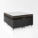 Cama Box Baú Casal Bipartido + Colchão Paris Molas Ensacadas Pocket - 66x138x188cm - Couro Preto
