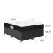 Cama Box Baú Queen Bipartido + Colchão D33 One Face - 61x158x198cm - Couro Preto