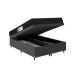Cama Box Baú Queen Bipartido + Colchão D33 One Face - 61x158x198cm - Couro Preto