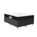 Cama Box Baú Queen Bipartido + Colchão D33 One Face - 61x158x198cm - Couro Preto
