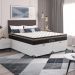 Cama Box Baú Queen Bipartido + Colchão Paris Molas Ensacadas Pocket - 66x158x198cm  - Couro Branco
