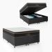 Cama Box Baú Queen Bipartido + Colchão Paris Molas Ensacadas Pocket - 66x158x198cm - Couro Preto