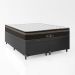 Cama Box Baú Queen Bipartido + Colchão Paris Molas Ensacadas Pocket - 66x158x198cm - Couro Preto