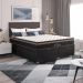 Cama Box Baú Queen Bipartido + Colchão Paris Molas Ensacadas Pocket - 66x158x198cm - Couro Preto