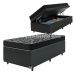 Cama Box Baú Solteiro + Colchão Espuma D20 - 56x88x188cm - Couro Preto