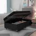 Cama Box Baú Solteiro + Colchão Espuma D20 - 56x88x188cm - Couro Preto
