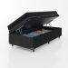 Cama Box Baú Solteiro + Colchão Espuma D20 - 56x88x188cm - Suede Preto