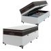Cama Box Baú Solteiro + Colchão Paris Molas Ensacadas Pocket - 66x88x188cm - Couro Branco