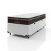 Cama Box Baú Solteiro + Colchão Paris Molas Ensacadas Pocket - 66x88x188cm - Couro Branco