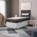 Cama Box Baú Solteiro + Colchão Paris Molas Ensacadas Pocket - 66x88x188cm - Couro Branco