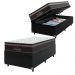 Cama Box Baú Solteiro + Colchão Paris Molas Ensacadas Pocket - 66x88x188cm - Couro Preto