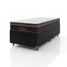 Cama Box Baú Solteiro + Colchão Paris Molas Ensacadas Pocket - 66x88x188cm - Couro Preto