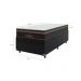 Cama Box Baú Solteiro + Colchão Paris Molas Ensacadas Pocket - 66x88x188cm - Couro Preto