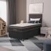 Cama Box Baú Solteiro + Colchão Paris Molas Ensacadas Pocket - 66x88x188cm - Couro Preto