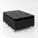Cama Box Baú Viúva + Colchão D20 - 56x128x188cm - Couro Preto