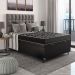 Cama Box Baú Viúva + Colchão D20 - 56x128x188cm - Couro Preto