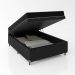 Cama Box Baú Viúva + Colchão D20 - 56x128x188cm - Couro Preto