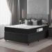 Cama Box Baú Viúva + Colchão D33 One Face - 61x128x188cm - Couro Preto