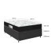 Cama Box Baú Viúva + Colchão D33 One Face - 61x128x188cm - Couro Preto
